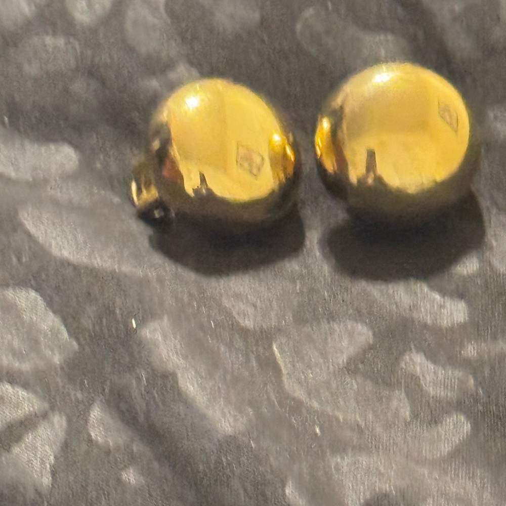 Gold Tone Round Earrings